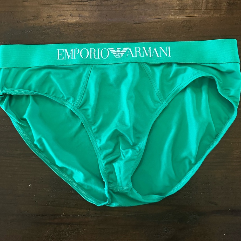Emporio Armani Silky Green Briefs